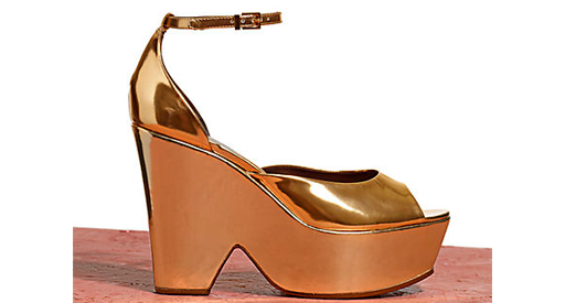 Gold wedge heel shoe