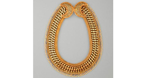 Gold braided necklace