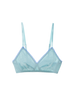 a flat lay of the antonia bralette in nimbus blue