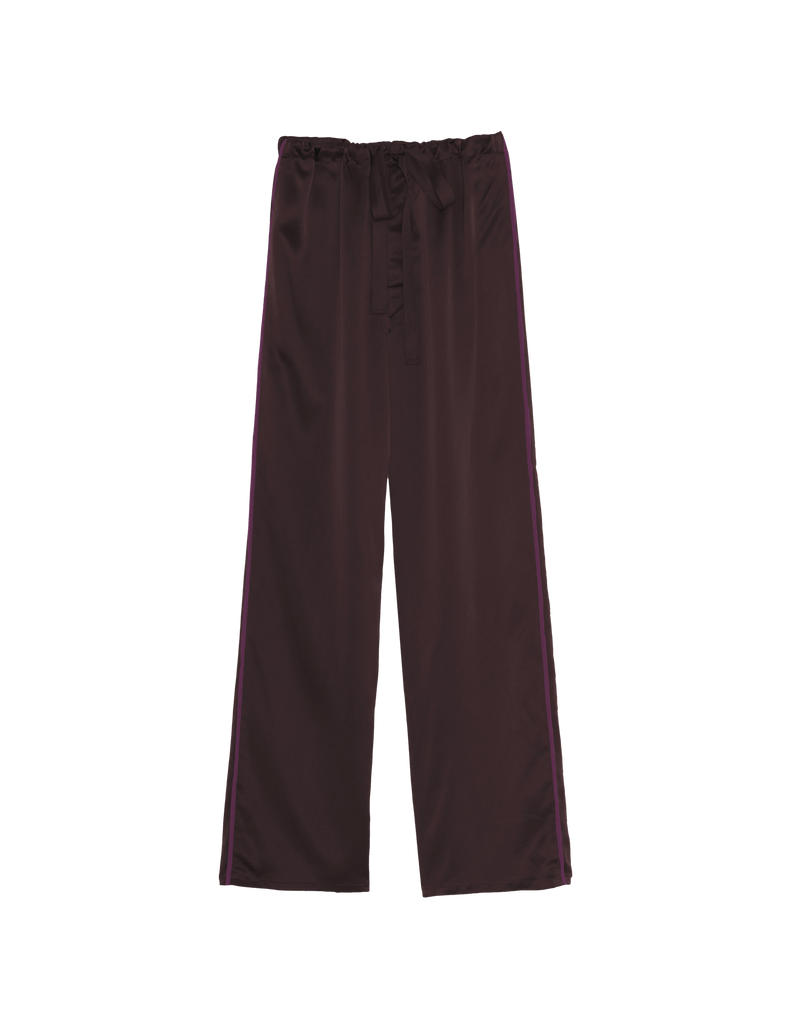 a flat lay of the ally pajama pant in carob brown