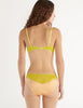 back of woman in Yellow and peach Silk Beatrice Bralette and Panty