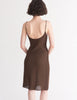 a model in the cadel slip in carob brown