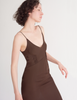 a model in the cadel slip in carob brown