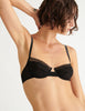 a model in the chloe underwire bra and sonja panty in black