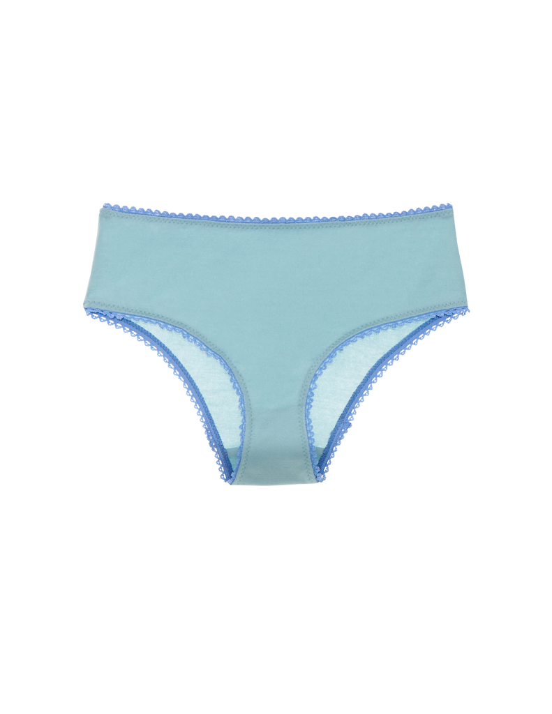 a flat lay image of the josephine hipster in nimbus blue