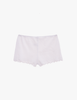 a flat lay of the kat short scalloped white short