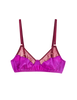 a flat lay image of the willow bralette in amaranth magenta