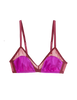 a flat image of the beatrice bralette in amaranth magenta and red