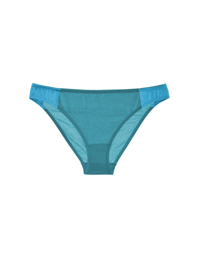 a flat lay image of the saffi panty in flutter blue