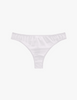 Flat of white silk thong