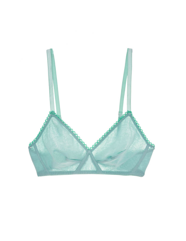 a flat image of the antonia bralette cotton in sage green