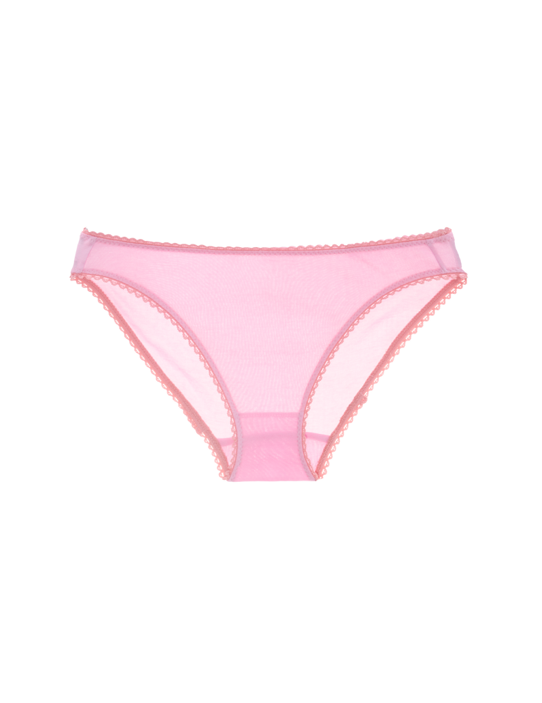 a flat lay image of the isabella panty in slipper pink organic cotton