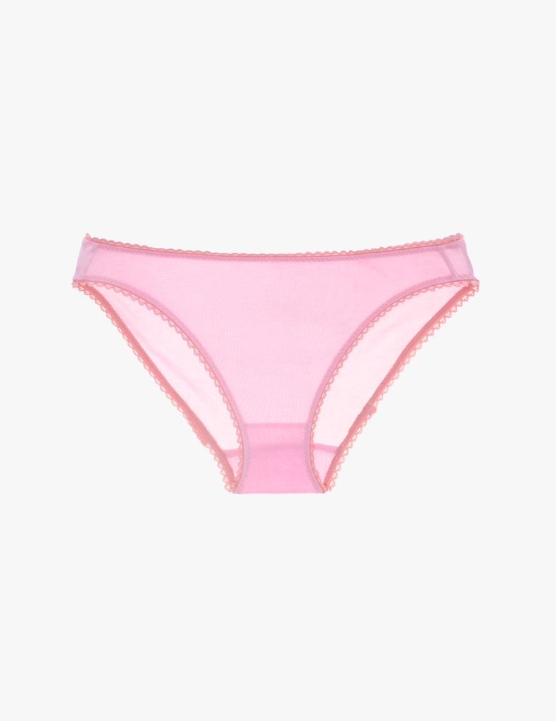 a flat lay image of the isabella Panty in slipper pink organic cotton