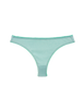 a flat lay image of the stella thong in sage green organic cotton