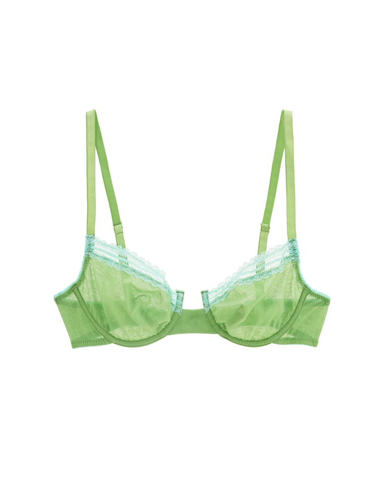 Lime Underwired Lace Mesh Bra