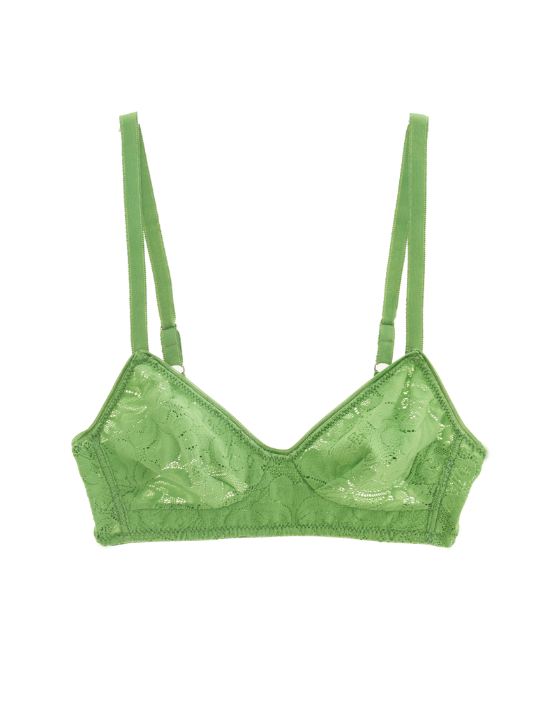 Miss Sparkling Green Lace Bralette Womens Size Small