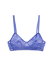 a flat lay image of the tamara bralette in serene blue