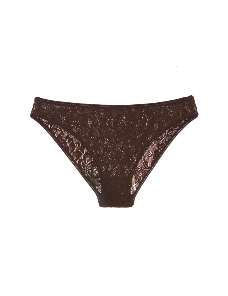 a flat lay image of the tris panty in carob brown