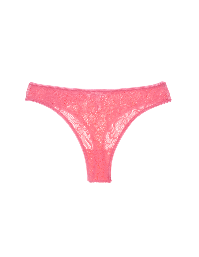 a flat lay image of the tine thong in prima pink