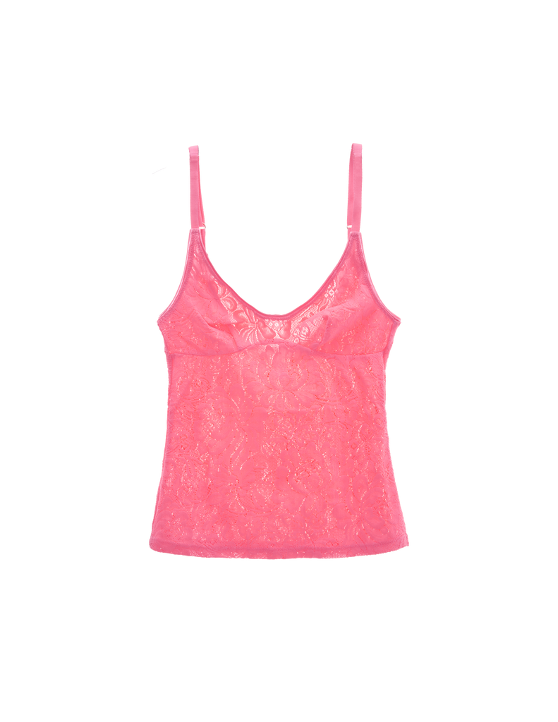 a flat lay image of the georgia cami in prima pink