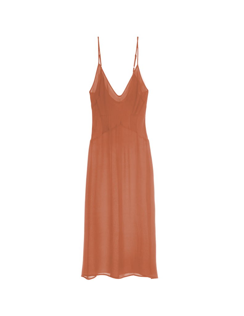 a flat lay image of the cadel slip in cocoa brown